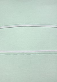 Licht mintgroene stof met een gladde textuur, voorzien van een witte horizontale naad in het midden. Eenvoudig, effen ontwerp.