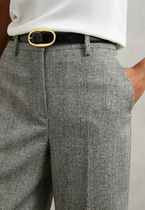 Reiss, PETITE FIT - DARLTON WIDE-LEG TEXTURED SUIT TROUSERS . - Nohavice - grey