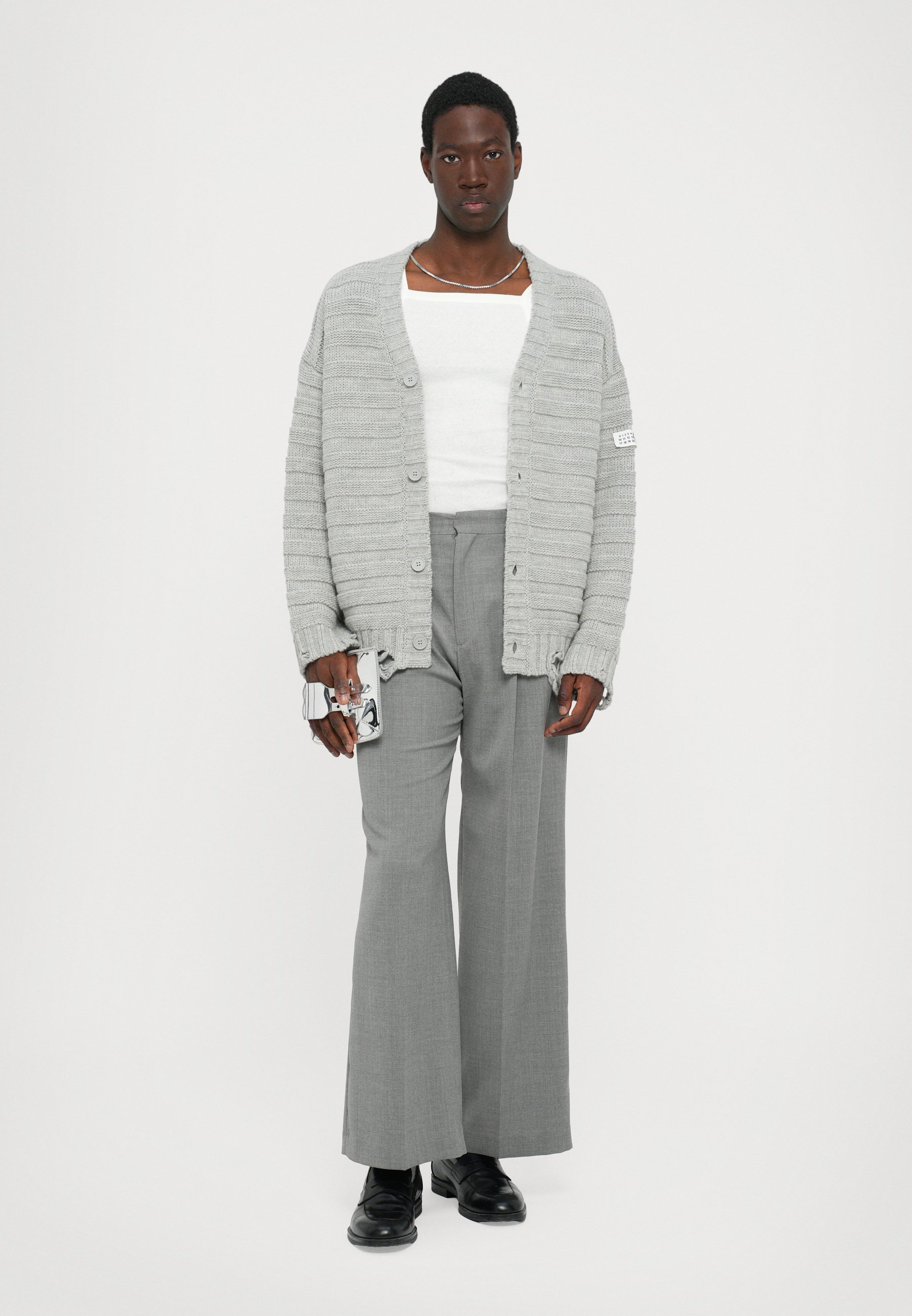MM6 Maison Margiela CARDIGAN - Cardigan - light grey melange/light
