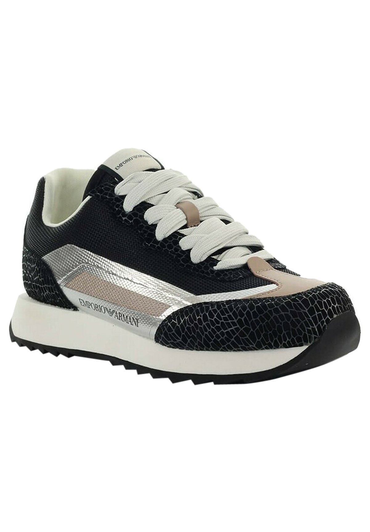 Emporio Armani CRACKLÉ - Sneakers basse - nero - Zalando.it