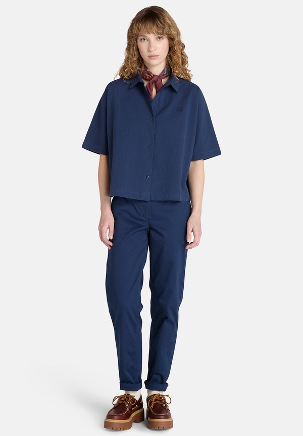 SHORT-SLEEVE - Button-down blouse - peacoat3