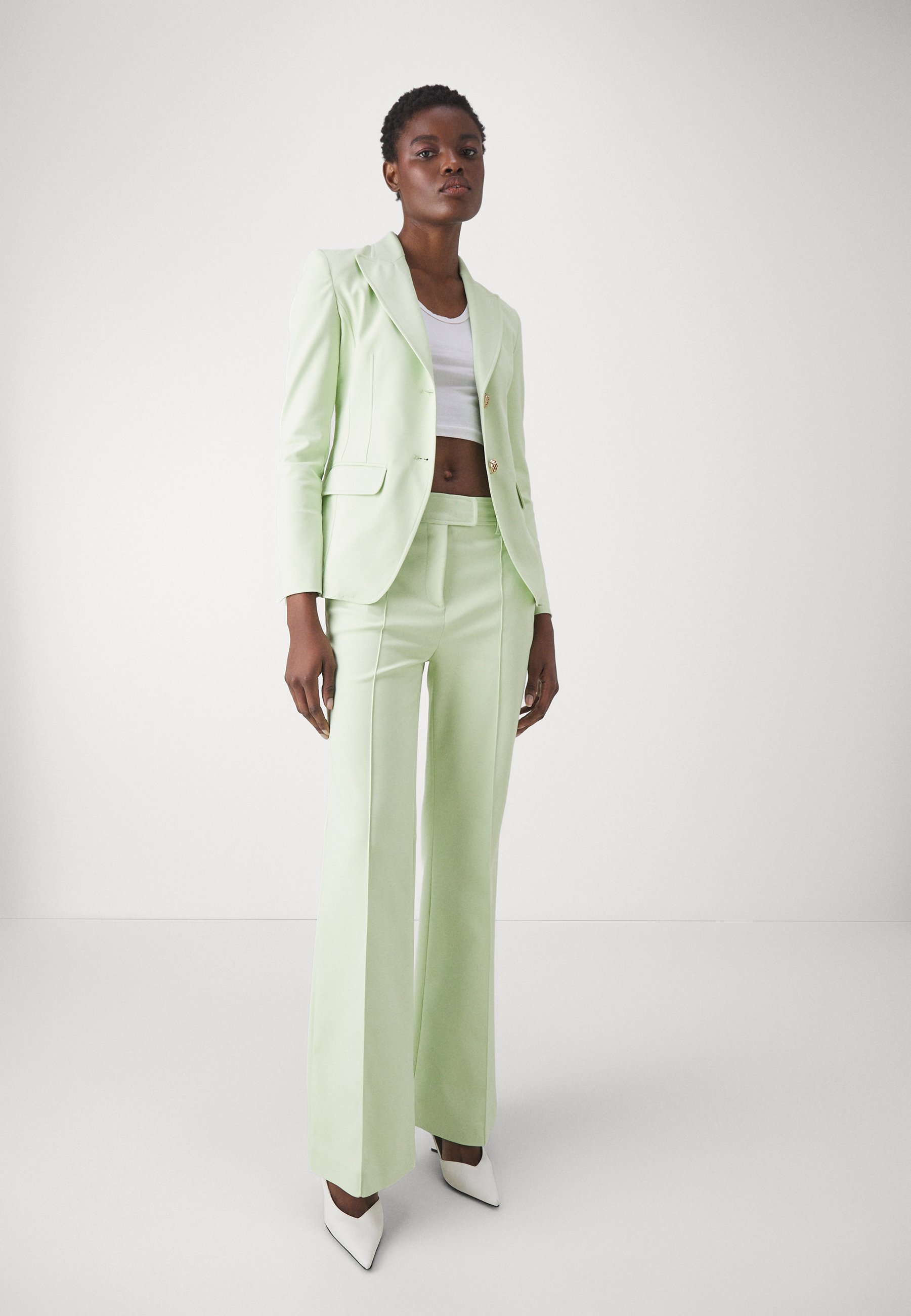 アウターその他 LIU JO Woman Blazer Green Cotton blazer with belt colour green | Liu Jo