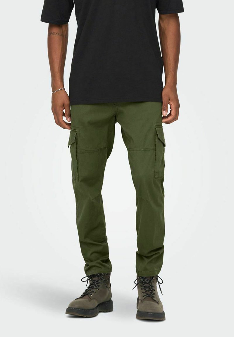 ONLY & SONS Pantaloni Cargo Uomo – Vestibilità Affusolata, In Cotone Ed Elastan, Look Casual Chic - 2