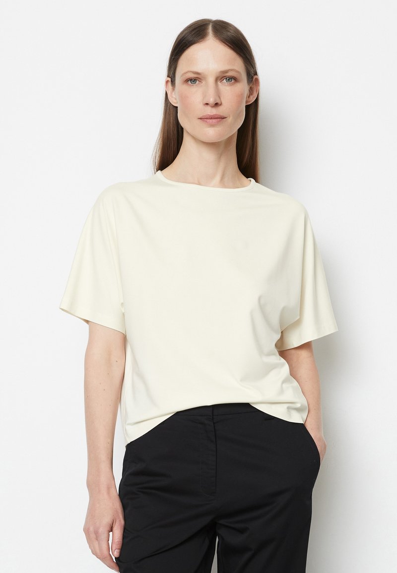 Marc O'Polo CUT ON SLEEVE - Basic T-shirt - off white