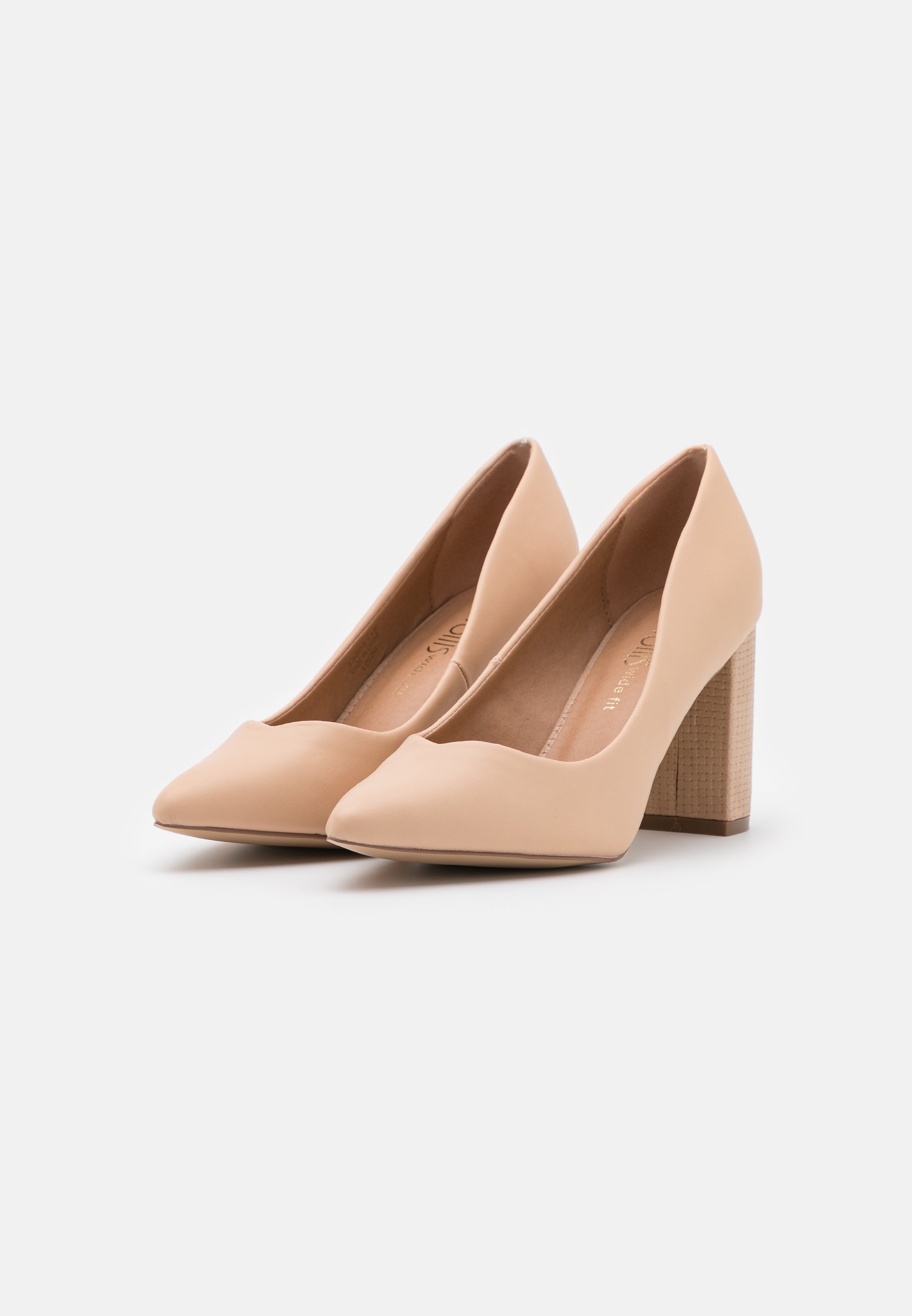 wide nude pumps