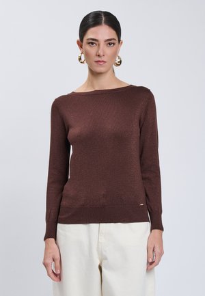 INFLUENCER, INFLUENCER PULLOVER BOAT-NECK PULL - Pullover - brown