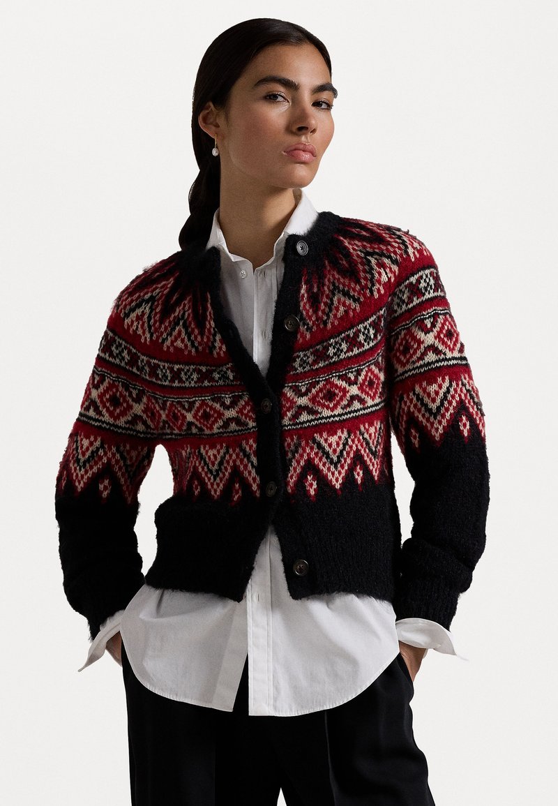 Polo Ralph Lauren FAIR ISLE ALPACA-BLEND CARDIGAN - Kardigán - black multi