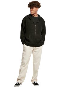 Urban Classics KNITTED ZIP HOODY - Adīta jaka - black