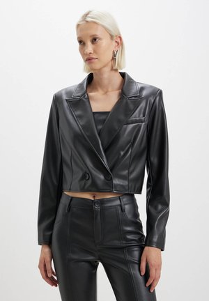 Calliope CROP EFFETTO - Blazer - nero
