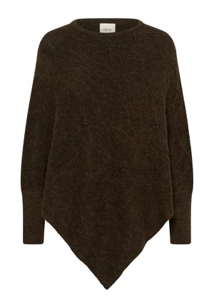 Cream, CRELSIE KNIT PONCHO - Cape - java melange