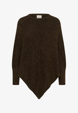 Cream, CRELSIE KNIT PONCHO - Cape - java melange