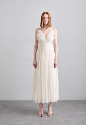 HEART LATTICE BODICE CAMI ANKLE GOWN EXCLUSIVE - Vestido de fiesta - cream
