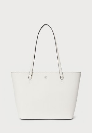 CROSSHATCH LEATHER MEDIUM KARLY TOTE - Handbag - soft white
