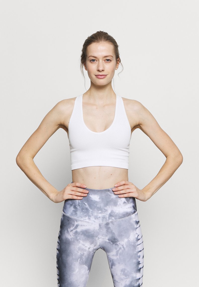 Free People FREE THROW CROP Light support sports bra white
