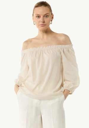 comma CARMEN- AUS MIT ELASTISCHEM AUSSCHNITT - Camicetta - helles beige