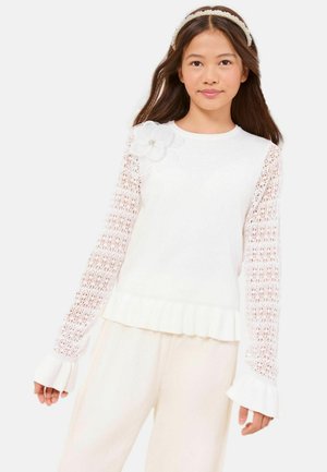 REGULAR FIT - PEPLUM OCCASION  - Strickpullover - white