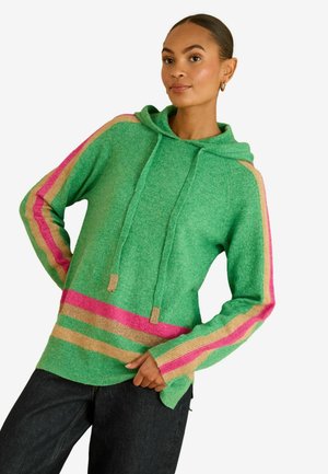 REGULAR FIT - HOODED - Džemperis - green multi lurex stripe