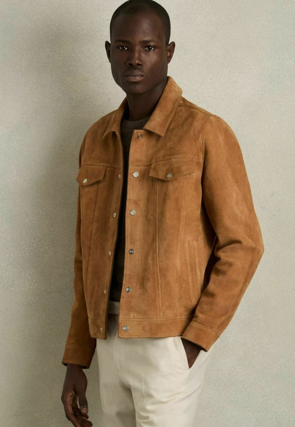 REGULAR FIT-EDEN TRUCKER - Lederjacke