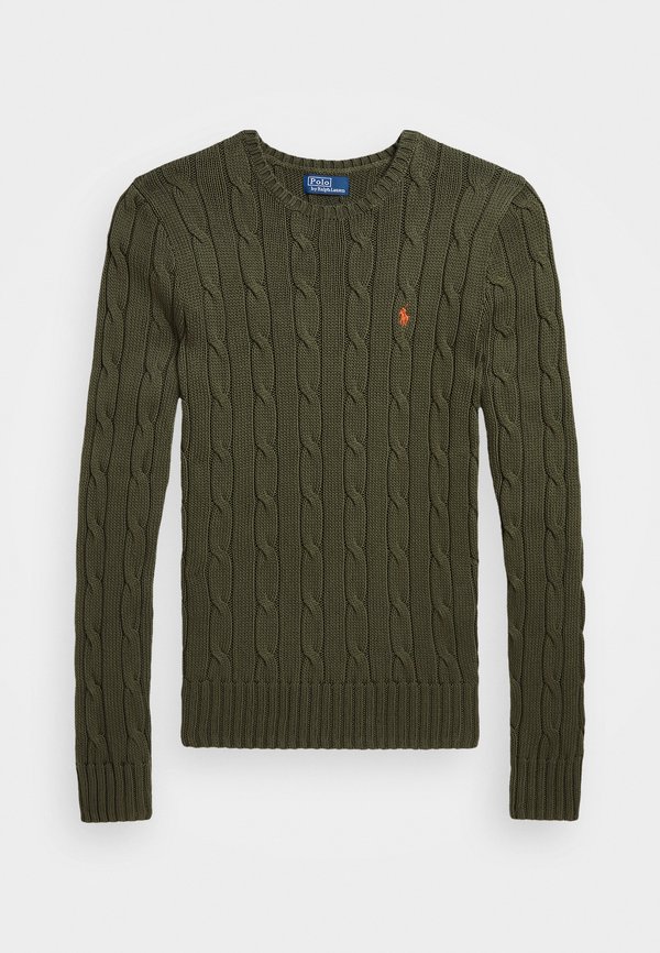 CABLE KNIT COTTON CREWNECK SWEATER - Jumper - canopy olive3