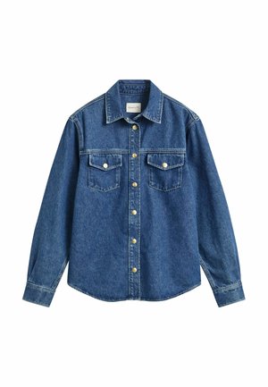 GANT, GANT DENIM SHIRT - Hemdbluse - mid blue