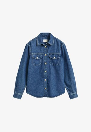 GANT, GANT DENIM SHIRT - Hemdbluse - mid blue