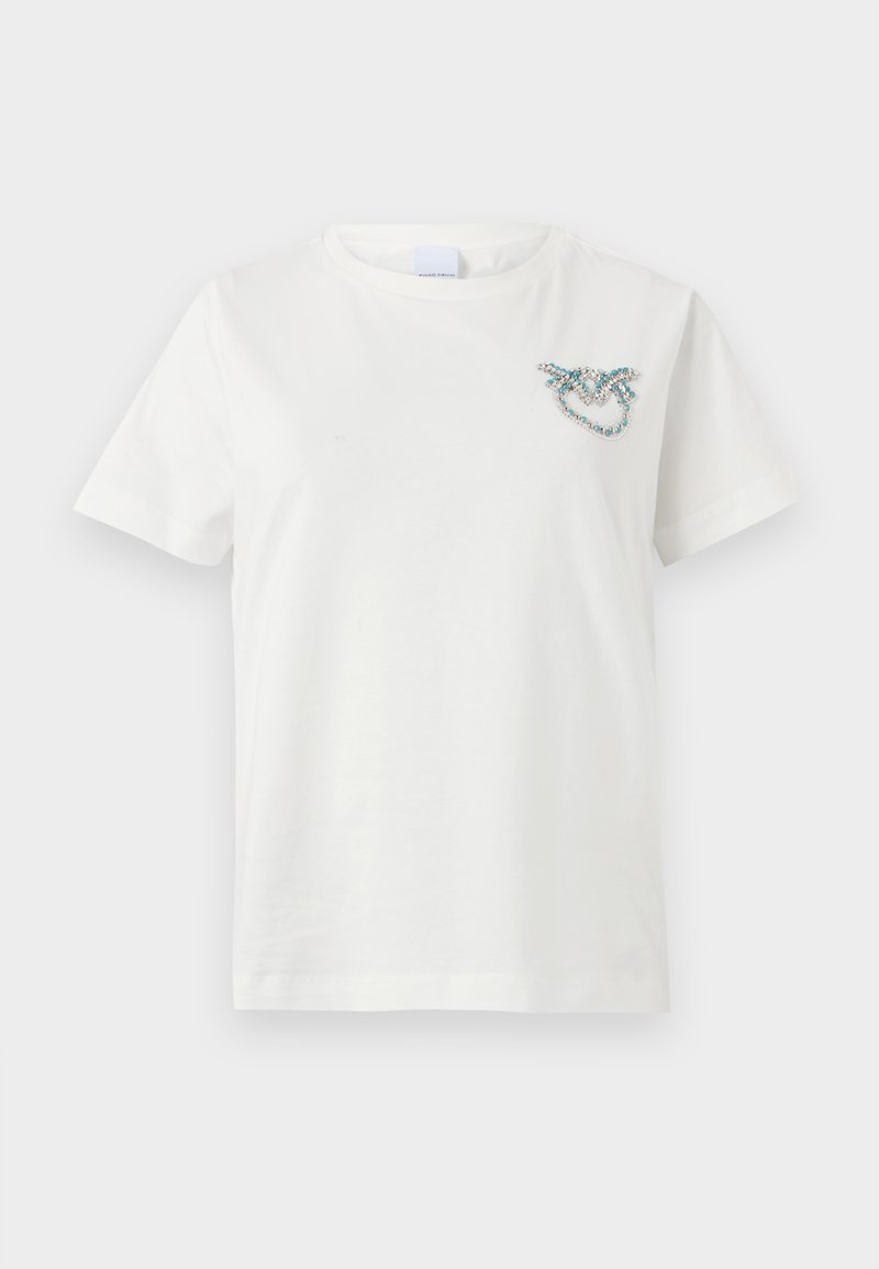 PINKO T-SHIRT CON RICAMO LOVO LOVE BIRDS N CRISTALLI NERO Limousine 103320 225