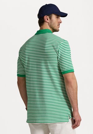 STRIPED MESH POLO SHIRT - Poloshirt - summer emerald/white