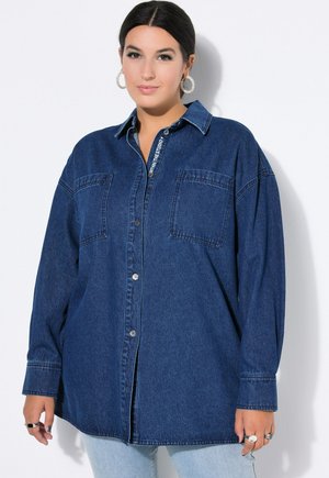 EMBROIDERED LETTERING - Camicia - dark blue denim