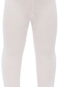 Weiße Baumwoll-Leggings mit glatter Textur, figurbetontem Schnitt und ohne Muster oder Akzente. Ausgelegt für hohen Tragekomfort.