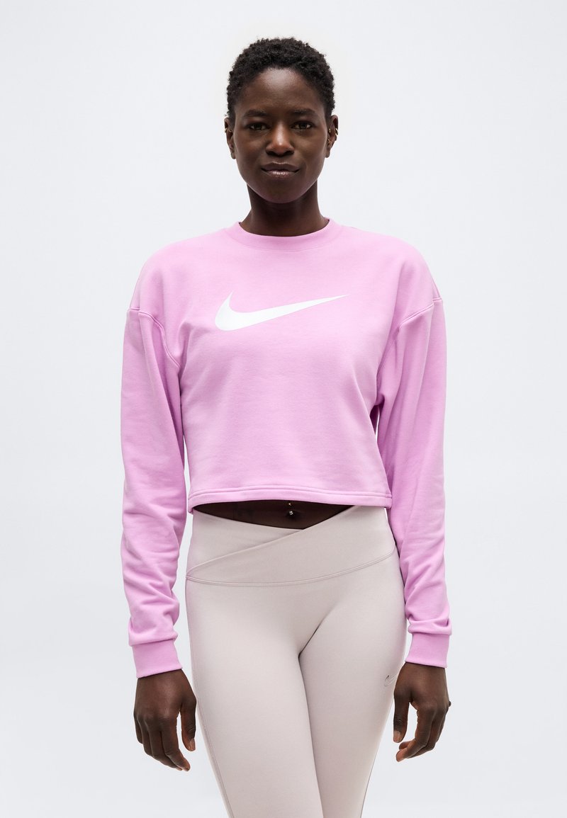 Nike Performance CREW - Mikina - magenta/metallic silver-coloured/white