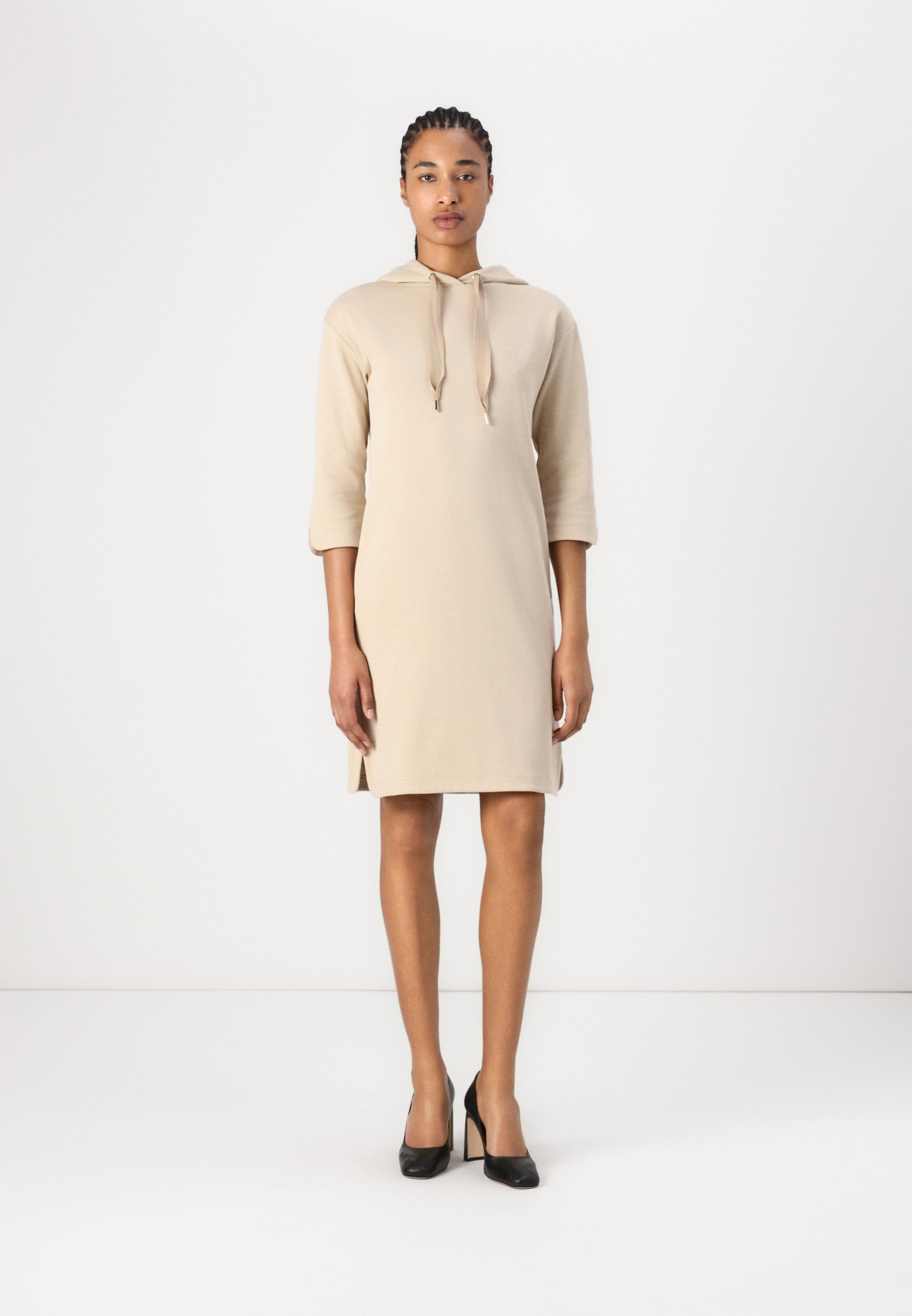 womens beige maxi dress Niya Ruched Midi Dress