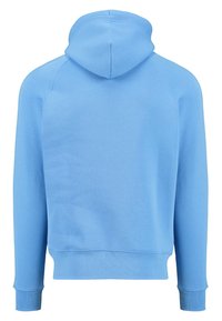 Jasnoniebieska bluza z kapturem z mieszanki bawełny, z kieszenią typu kangur, ściągaczami na mankietach i u dołu oraz szwem z tyłu. Prosty, nieskomplikowany design.