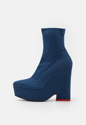 LAMODA, Højhælede støvletter - blue denim