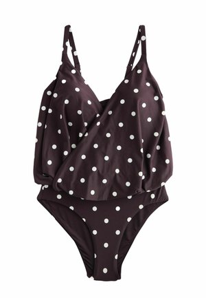 Badeanzug - chocolate brown cream spot