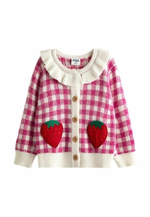 FRILL-NECK APPLIQUÉ - Kofta - pink strawberry gingham