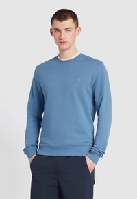 Farah TIM SLIM FIT CREW NECK - Sweatshirt - sheaf blue