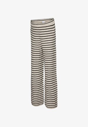 MAMALICIOUS BINA - Wide leg - birch stripes:black