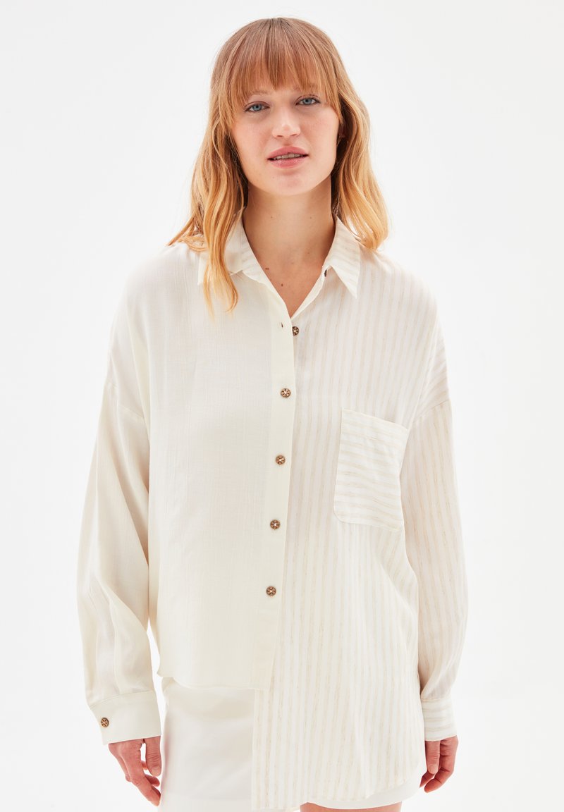 adL GARNISH - Blusa - striped beige