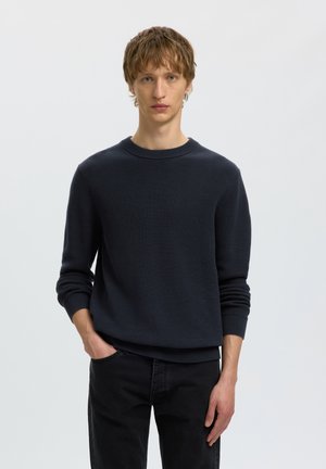 Selected, SLHDANE STRUCTURE CREW NECK - Džemper - sky captain