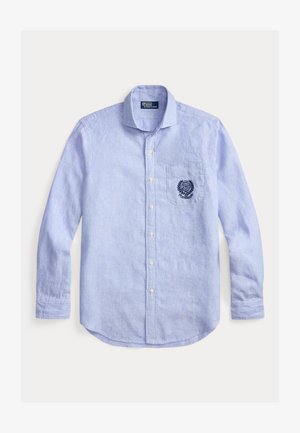 Polo Ralph Lauren, WIMBLEDON CLASSIC FIT LINEN SHIRT - Ing - office blue-white