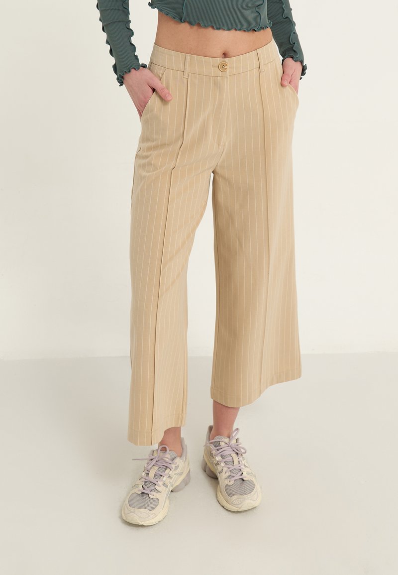 Even&Odd - Trousers - beige/white, Enlarge