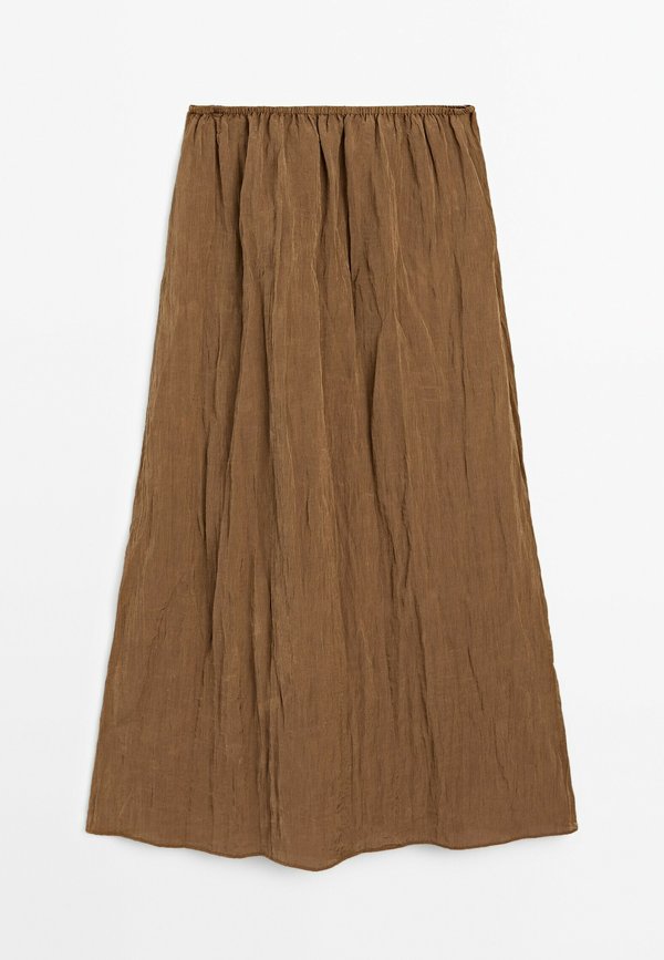 WITH ELASTICATED WAISTBAND  - Pleated skirt - camel3