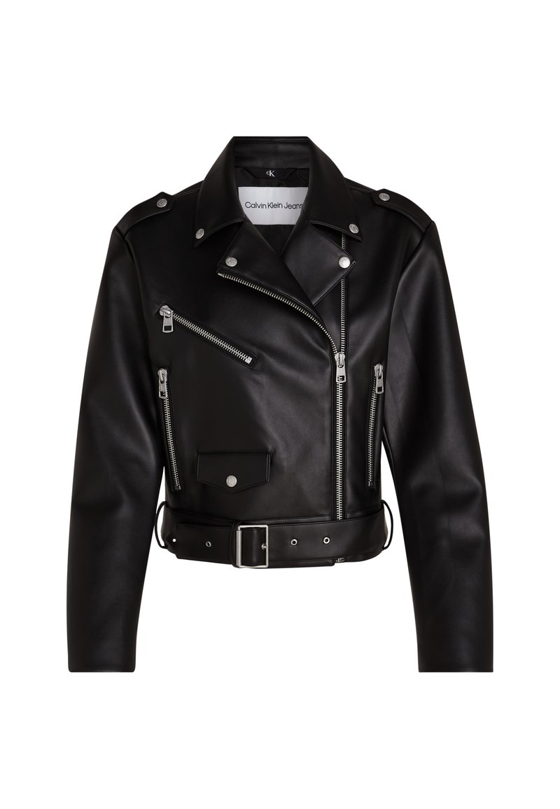 womens jacket calvin klein faux leather moto jacket Calvin Klein Jeans CLASSIC BIKER Faux leather jacket black Zalando