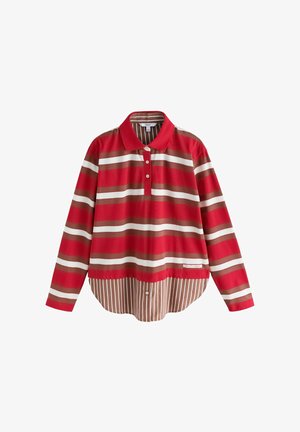 Next, STRIPED LAYERED POLO SHIRT - Poloshirts - red brown