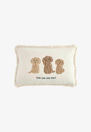 Next, 50X30CM EMBROIDERED CHARLIE THE COCKAPOO TRIO - Scatter cushion - natural