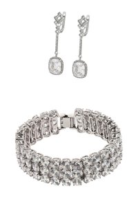 SET - Earrings - silver-coloured white