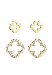 Elli CLOVER LEAVE SPARKLING - Náušnice - gold-coloured