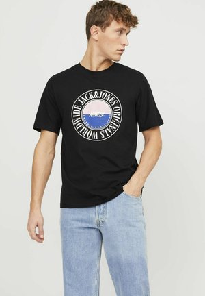 Jack & Jones JORCOBIN CREW NECK  - T-shirt con stampa - black