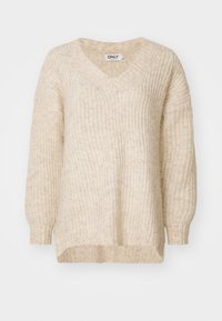 ONLIDA LIFE LOOSE VNECK - Strikkegenser - birch melange