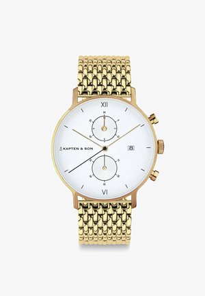 Kapten & Son CHRONO SMALL - Montre à aiguilles - gold coloured white
